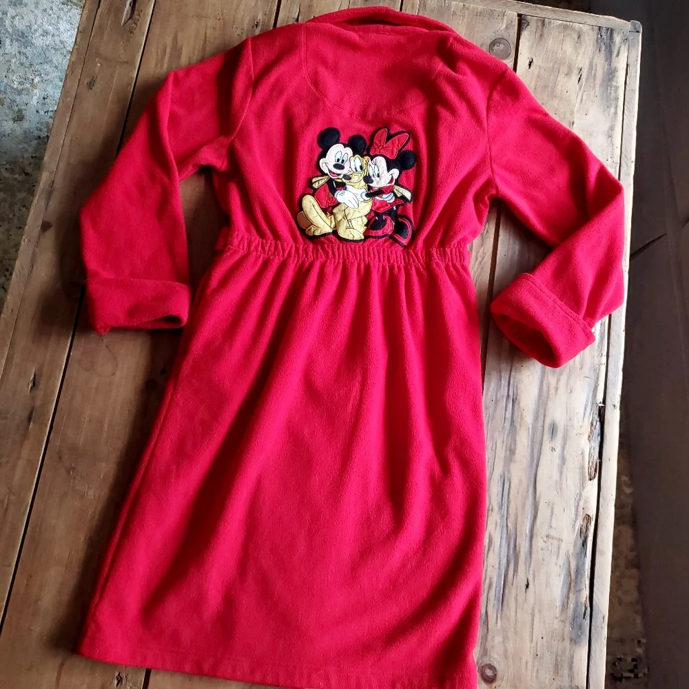 Disney Mickey Red Fleece Robe Junior Size Large